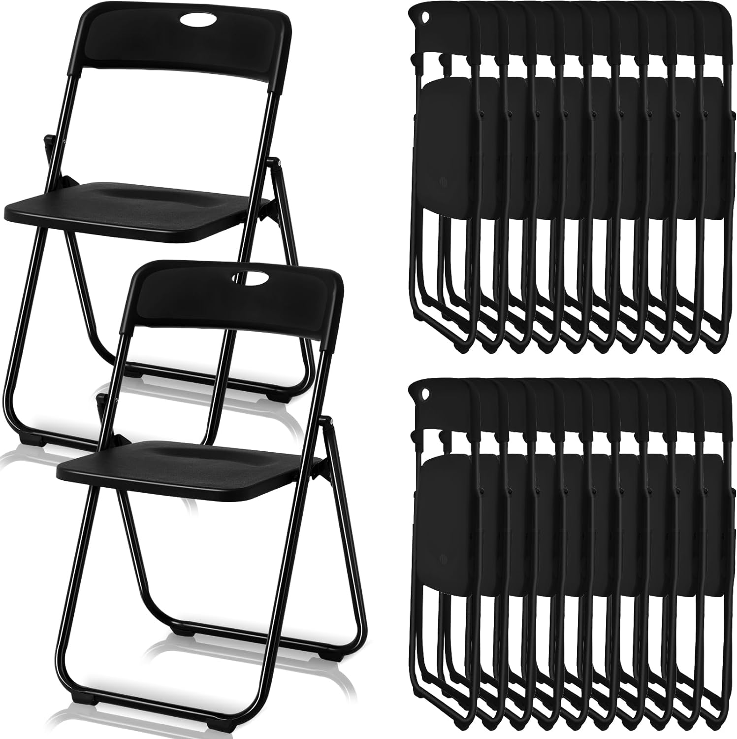 20 Pcs Plastic Folding Chair Steel Folding Dining Chairs Folding Chairs Bulk Fold up Event Chair