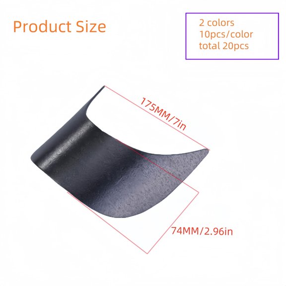 20 Pcs Plastic Hat Brim Insert for Baseball Cap Visor Support Black/White