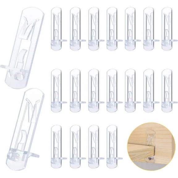 20 Pcs Plastic Locking Shelf Pins, 5mm Shelf Pins 3/4 Cabinet Shelf Clips Self-Locking Bracket Clips Shelf Support Clips Shelf Holders Pegs Shelf Support Pegs for Kitchen Furniture Bookcase