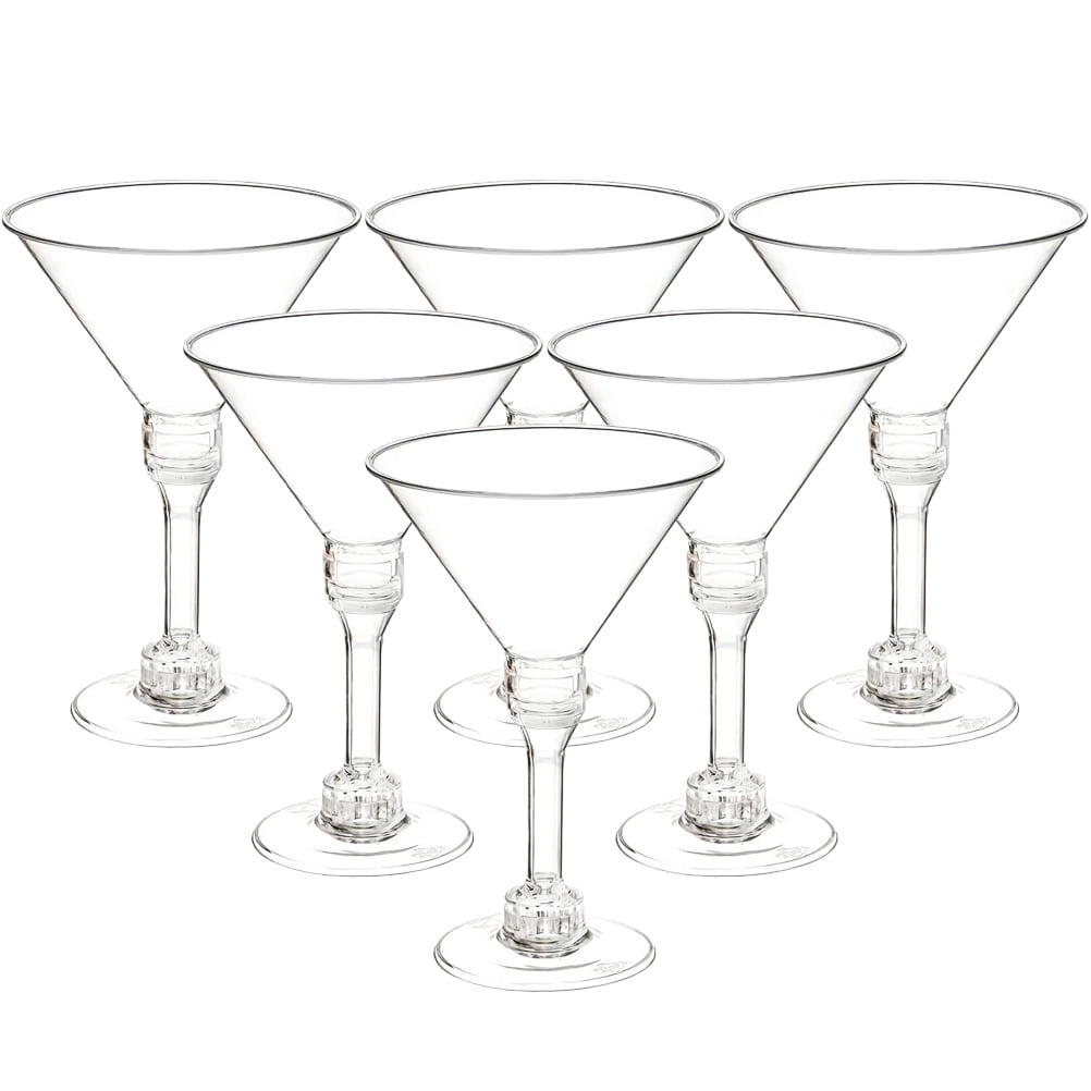 20 Pcs Plastic Martini Glasses Clear Goblets Cups Shot Disposable