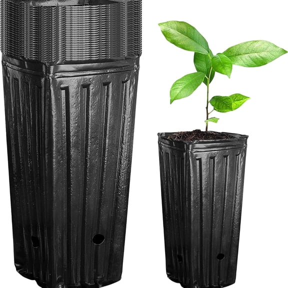 20 Pcs Nursery Tree Pots, 7.8 Inch Tall Seedling Flower Container Pots for Indoor and Outdoor Garden Plants, Deep Root Planter for Vegetables and Flowers (Black)