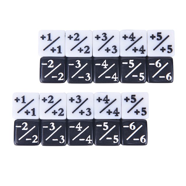 20 Pcs Plus and Minus Dice Counters Right Angle Desktop Game Kids