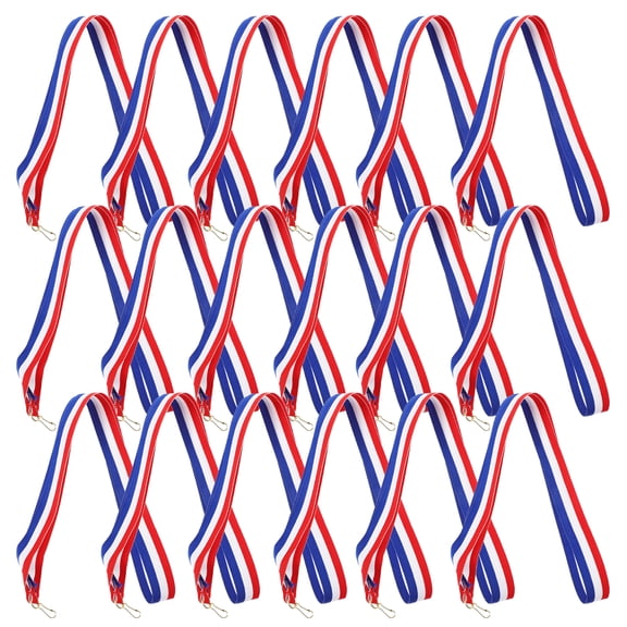 20 Pcs Polyester Cotton Snug Triangle Hook Ribbon Medal Lanyard Miss