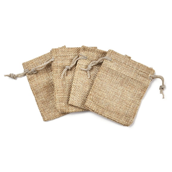 20 Pcs Polyester Imitation Burlap Packing Pouches Drawstring Bags Peru Packaging Bags Burlap Bags