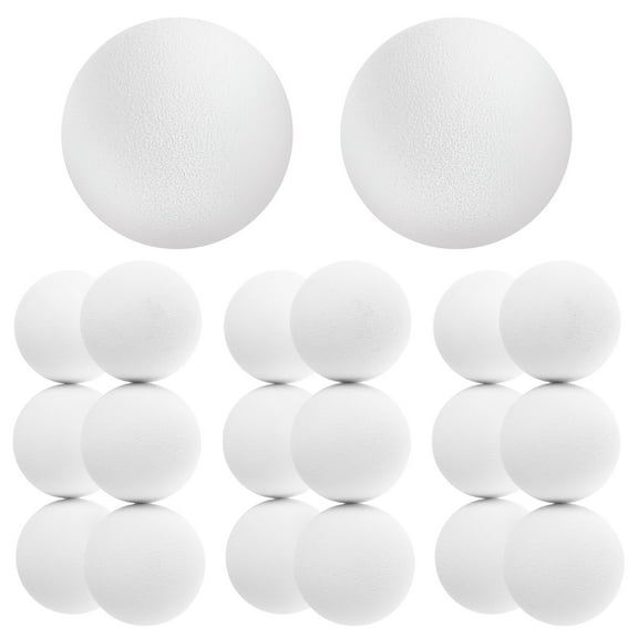 White Foam Balls for Decoration Made from EVA Material 20 Pieces Small Size