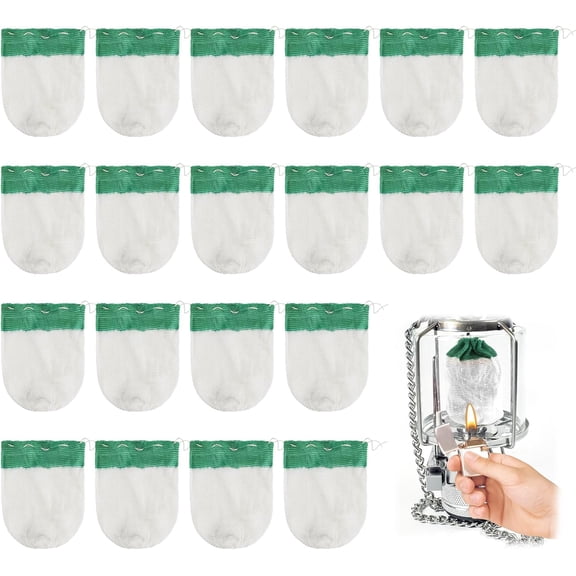 20 Pcs Propane Lantern Mantles Tutuviw String Tie Lantern Mantles Lantern Cover U-Shape Gas Lamp Mantles for Outdoor Camping Lantern Natural Fueled Lanterns, 3.1x3.9in