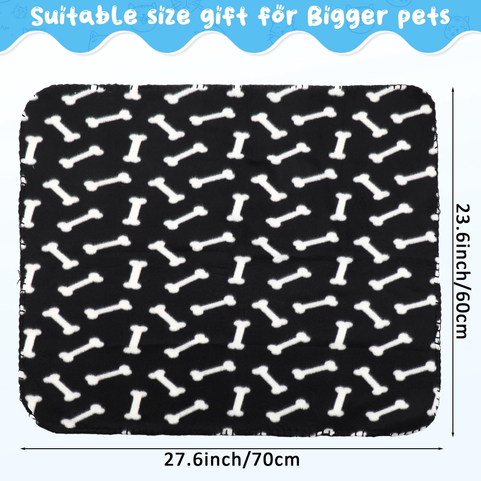 20 Pcs Puppy Blanket Pet Soft Fleece Dog Blankets Warm Felt Throw Sleep Mat Bed Covers For Doggie Dogs Cat  20 Styles(23.6 X 27.6 Inch Mix)