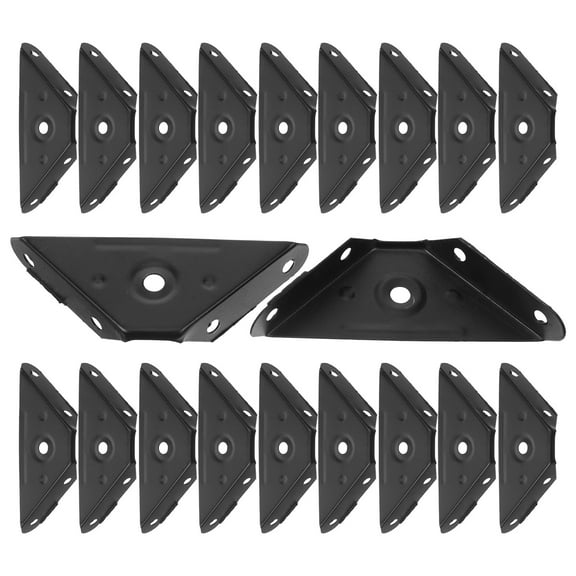 NIAIZEK 20-Pack Black Metal Corner Brackets for Furniture Support, Woodworking, Shelves, Cabinets, and Home Repair Reinforcement