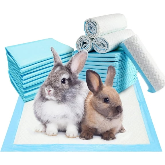 20 Pcs Rabbit Pee Pads Disposable Cage Liners Leak-Proof Super Absorbent Potty Training Pad for Puppy Guinea Pigs Hedgehog Hamsters Chinchillas Cats and Other Small Animals