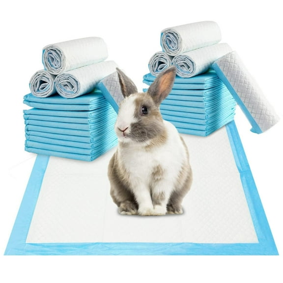 20 Pcs Rabbits Pee Pads 13"x17", Disposable Bunny Diapers Cage Liners,6-Layer Super Absorbent Pet Toilets for Puppy Guinea Pigs Hedgehog Hamsters Chinchillas and Other Small Animals