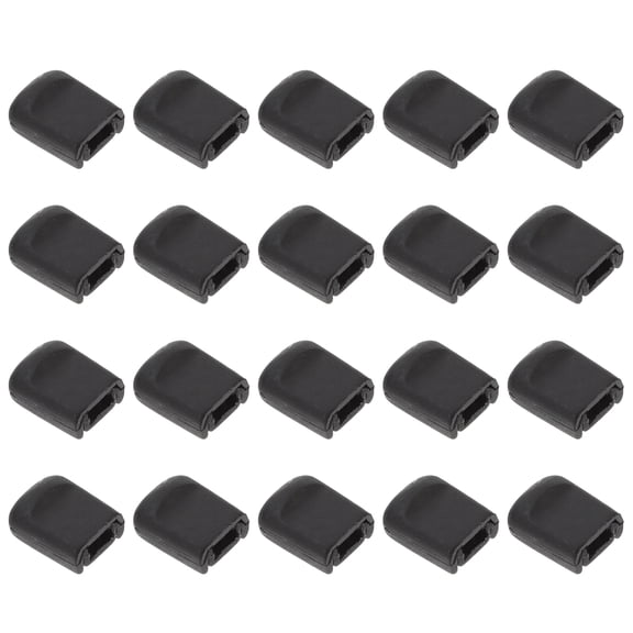 BESTYASH 20Pcs Black Ribbon Clip Plastic Buckle Sturdy End Clip for Drawstring Use and Belt Accessories