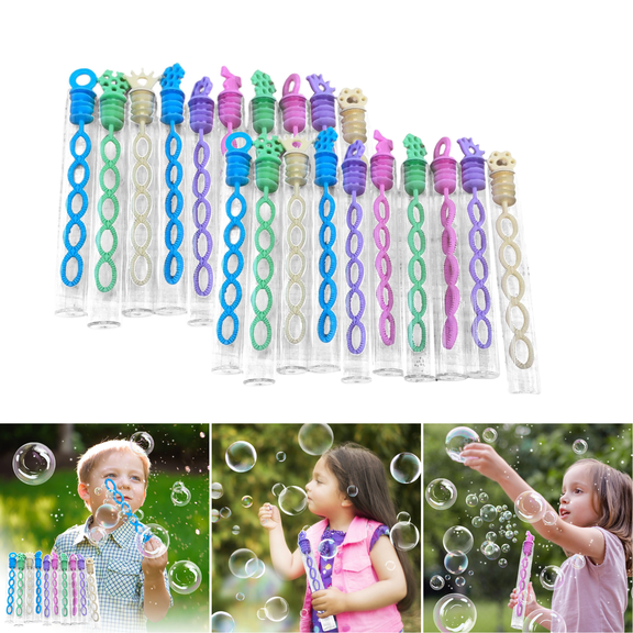 20 Pcs Random Color Bubbles Party Favors For Kids, 4.13" Mini Bubble Wand Bulk In Gift Box as Party Favor Bags Stuffer, Classroom Giveaways, Carnival Prizes Toy, Birthday, Party Supplies For Toddlers