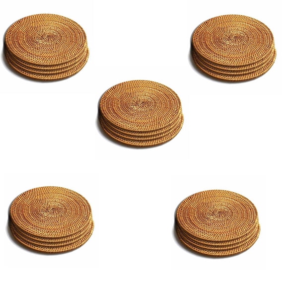 20 Pcs Rattan Trivets for Hot Dishes-Insulated Hot Pads, Pot Holder for Table,Heat Mats for Kitchen