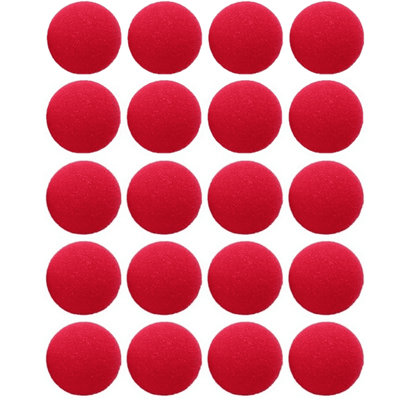 20 Pcs Red Sponge Balls, 1.38inch Soft Magic Sponge Balls Combo Close-Up Magic Street Classical Comedy Trick Props with Instructions