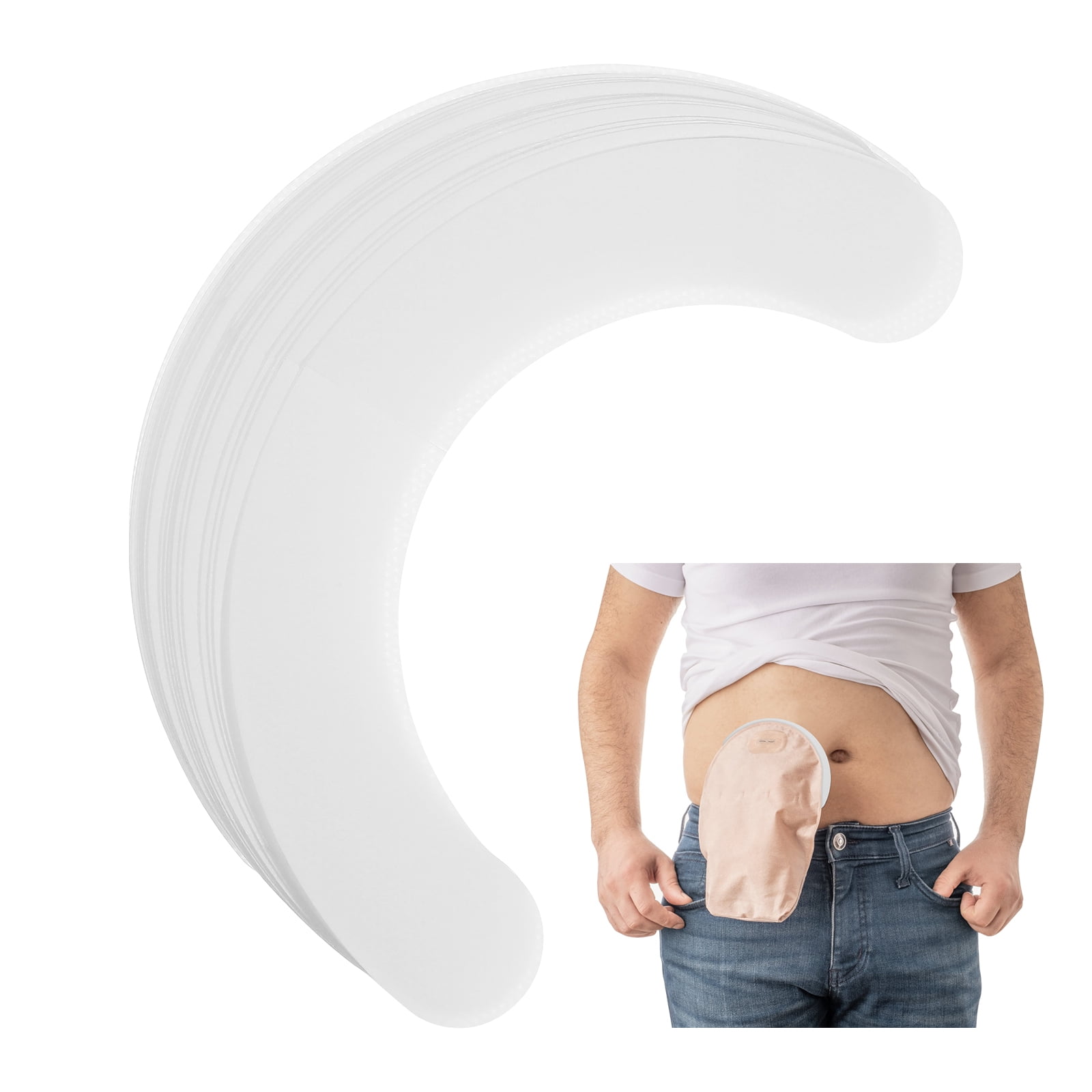 20 Pcs Reinforcement Tape Bags Colostomia Twopiece Colostomy Stoma