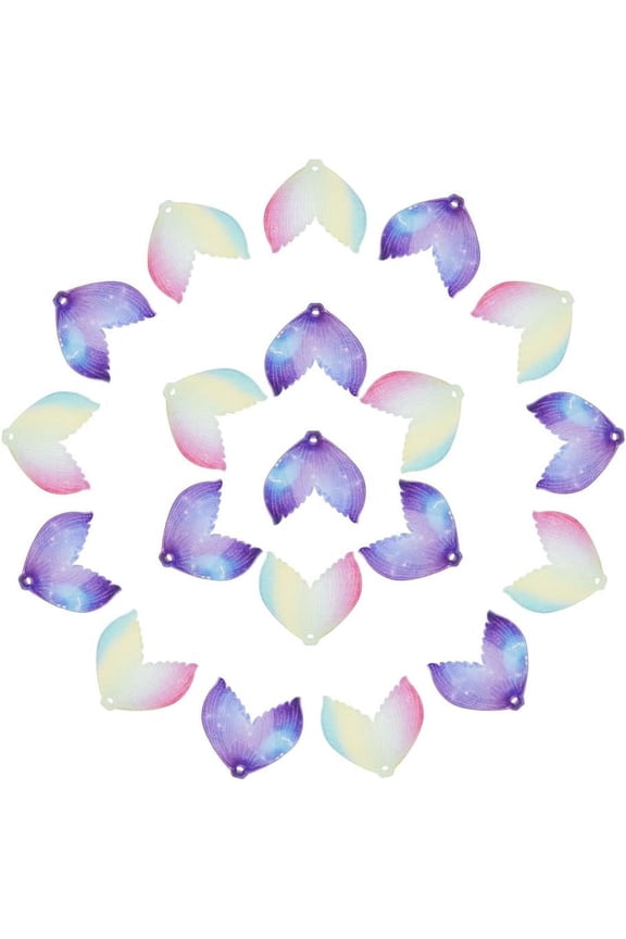 20 Pcs Resin Fishtail Charms Purple Small Fish Charm Decoration Gradient Transparent Fishtail Marine Animal Resin Suitable for Pendant Artifact Bracelet Necklace Jewelry Making Supplies colorful