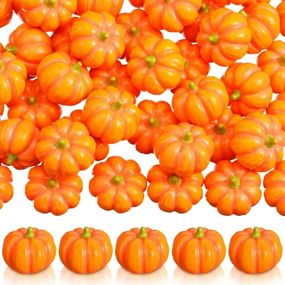 20 Pcs Resin Pumpkins for Decorating Fall Halloween, Miniature Pumpkin Artificial Mini Pumpkins Decoration for Fall Halloween Party Gifts Home Cake Decoration Craft DIY