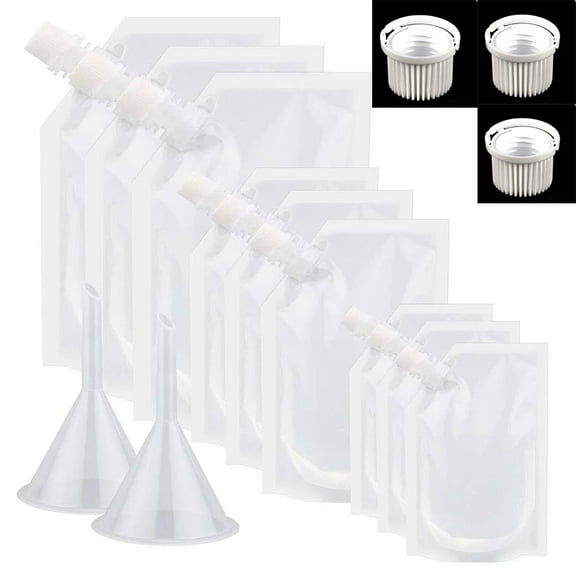 20 Pcs Reusable Concealable Drinking Flasks Plastic Liquor Pouch with Funnel;20 Pcs Reusable Concealable Drinking Flasks Plastic Liquor Pouch