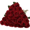 thumbnail image 1 of 20 Pcs Rose Artificial Flowers with Long Stem Realistic Silk Roses Bulk Real Touch Plastic Bouquet of Roses for Home Bridal Wedding Party Table Centerpieces Decorations (Black), 1 of 5