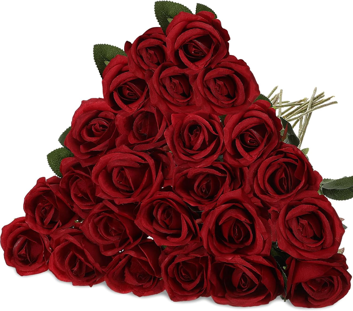 20 Pcs Rose Artificial Flowers with Long Stem Realistic Silk Roses Bulk ...