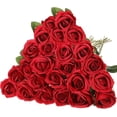 thumbnail image 1 of 20 Pcs Rose Artificial Flowers with Long Stem Realistic Silk Roses Bulk Real Touch Plastic Bouquet of Roses for Home Bridal Wedding Party Table Centerpieces Decorations (Black), 1 of 5
