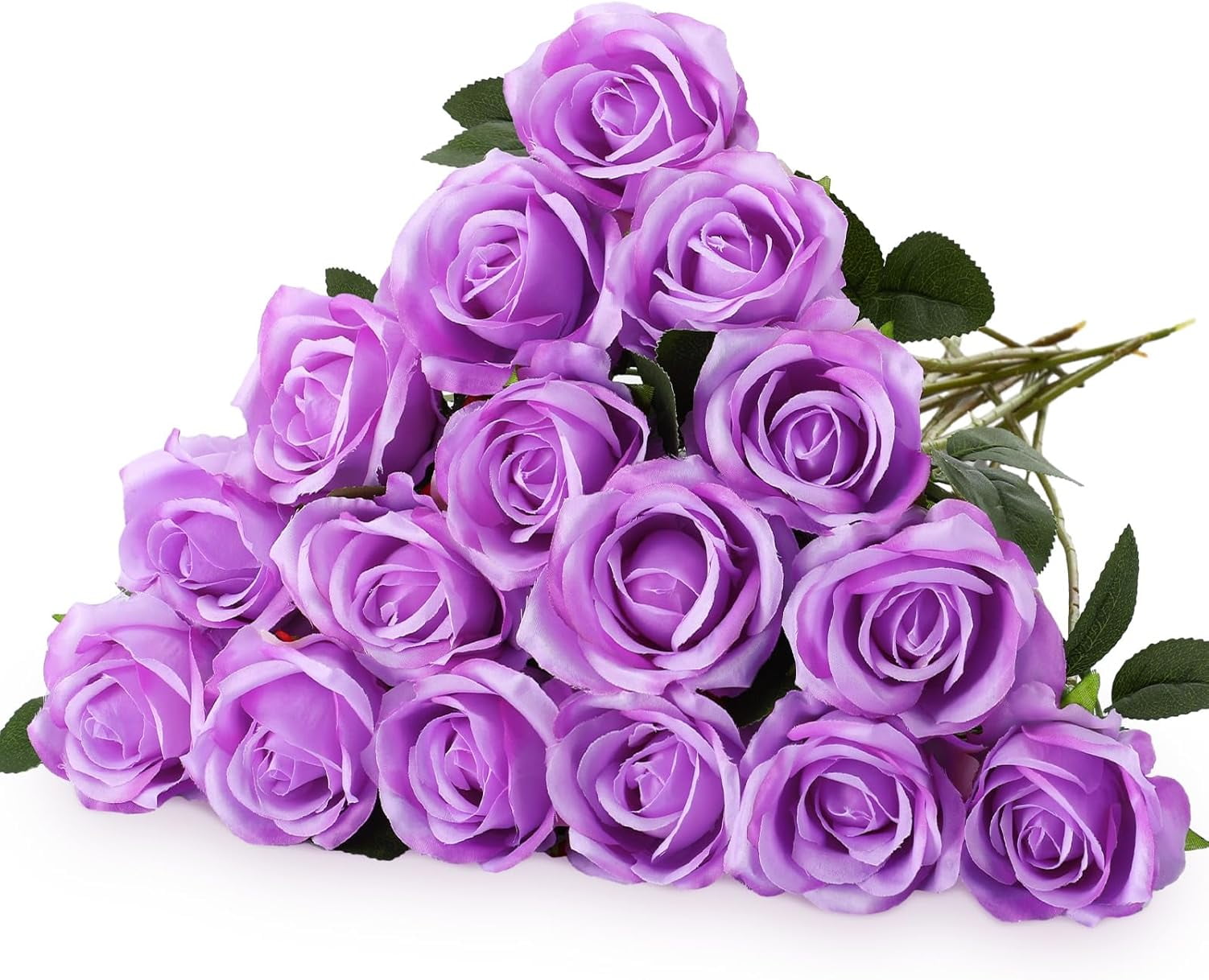 20 Pcs Rose Artificial Flowers with Long Stem Realistic Silk Roses Bulk ...