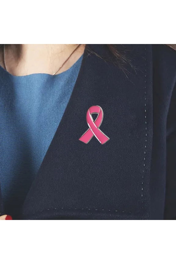 20 Pcs Rose red Ribbon Brooch Pins Hope Ribbon Lapel Official Cancer Awareness Lapel Pin, 1 x 0.78 inch