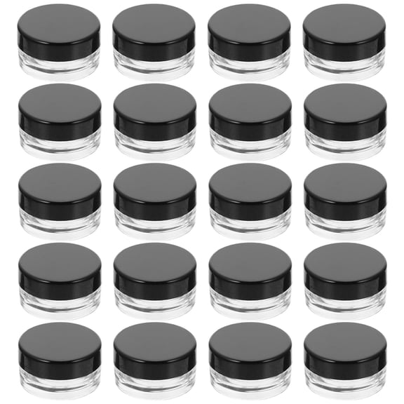 Raindrops Portable Sealed Lotion Jar Black 20Pcs 1.2x1.2x0.6in