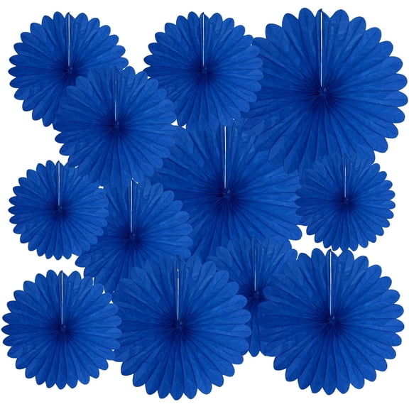 20 Pcs Royal Blue Hanging Paper Fan, Hanging Honeycomb Round Paper Fans for Weddings, Birthdays, Christmas, Baby Showers, Classroom, Events Ceiling Party Supplies Decorations
