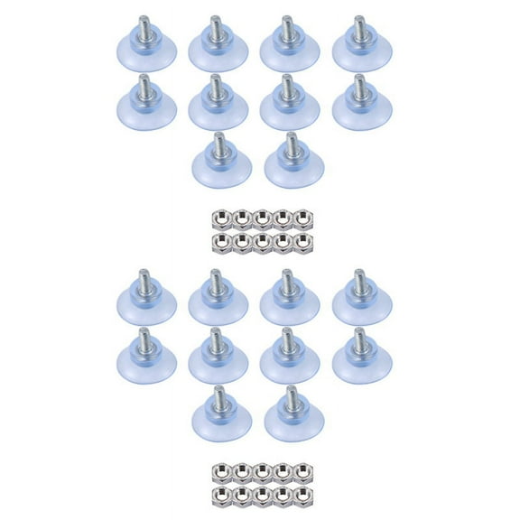 20 Pcs Rubber Strong Suction Cup Replacements for Glass Table Tops with M6 Screw,20 x suction cups,Silver