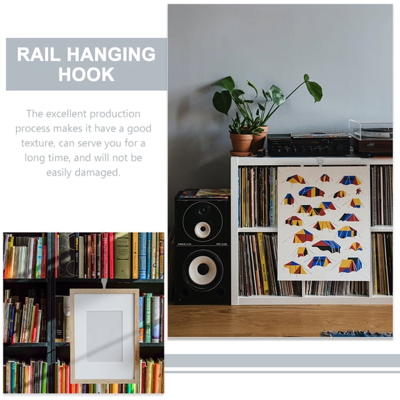 20 Pcs S-hook Hooks for Hanging Molding Picture Rails Plate Wall Hangers Mirror Photo Frame Moulding System