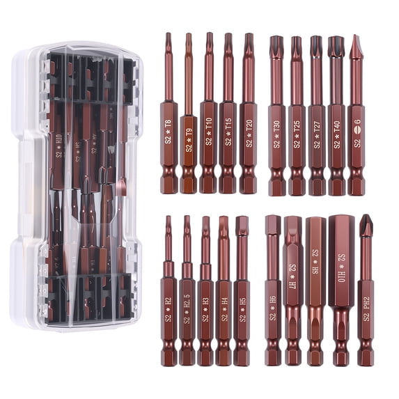 20 Pcs S2 Alloy Steel Impact Screwdriver Bit Set 65mm Length Magnetic Impact Screwdriver Bit for Circuit Breakers Air Switch with Storage Box