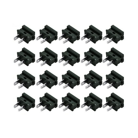 20 Pcs SPT-1 Christmas Lighting Male Slip Plug, Zip, Vampire, Gilbert, Slide, Electrical Plug Ends for Xmas Party Outdoor