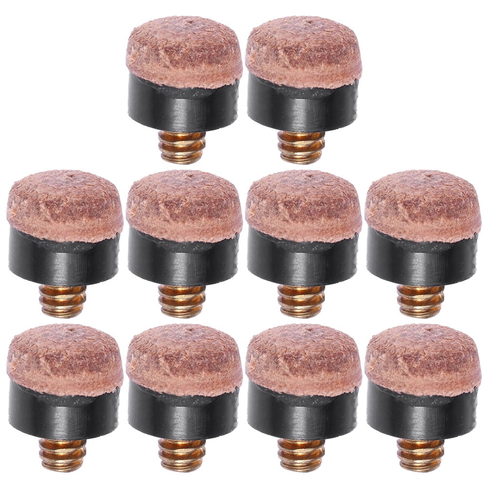 20 Pcs Screw on Tips 10mm Cue Tip for Pool Cues and Snooker Billiard Supplies
