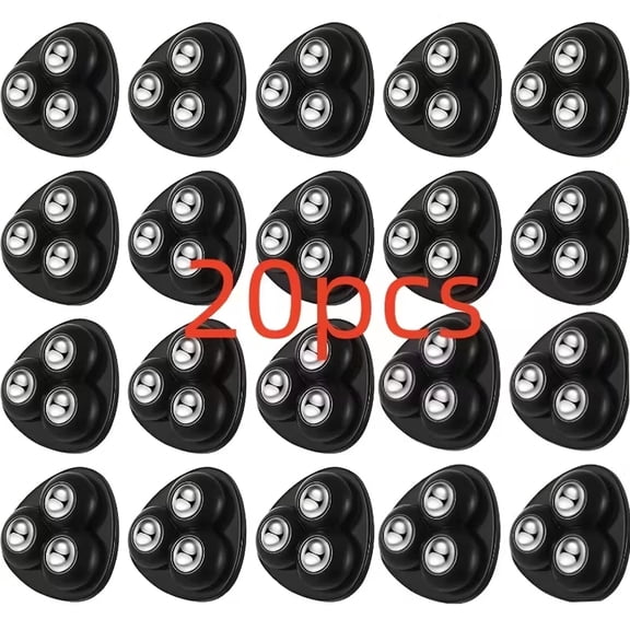 20 Pcs Self Adhesive Caster Wheels for Furniture Storage Bins Trash Can,Load Capacity 14LBS Per Wheel,360°Rotation Swivel Rollers for Small Kitchen Appliances(Black)