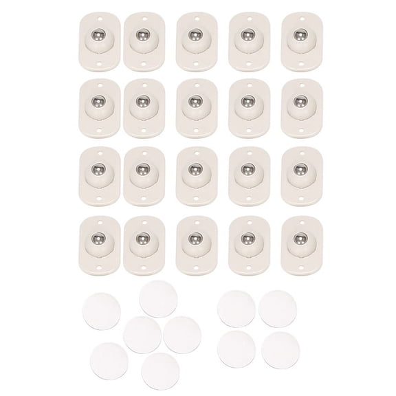 20 Pcs Self Adhesive Swivel Caster Stainless Steel Mini Paste Universal Wheel Universal Wheel 360 Degree Rotation Pulley