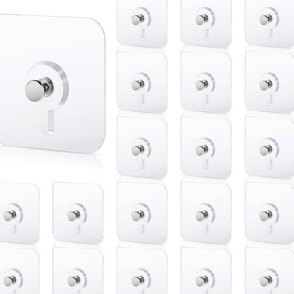 Self Adhesive Wall Hooks No Drill No-Trace Heavy Duty for Kitchen Bathroom, 20 Pcs