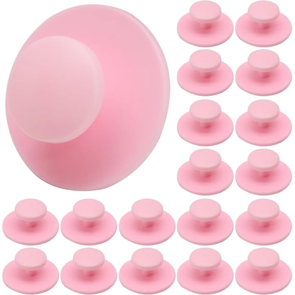 20 Pcs Self-Stick Kitchen Cabinet Knobs Adhesive Drawer Handles Mini Auxiliary Pulls Helper Convenient Stick Knobs for Cabinet,Dresser,Drawer,Wardrobe(Pink)