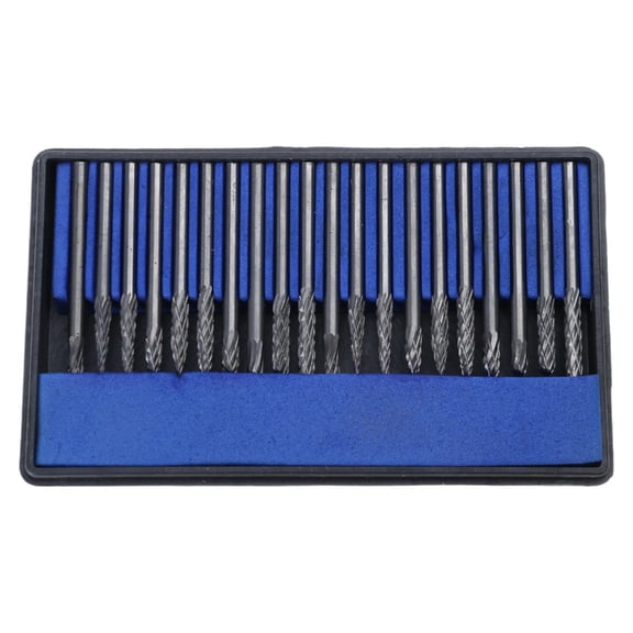 20 Pcs/Set Practical Grinder Bits 3mm 1/8'' Shank Rotary File Set for Factory