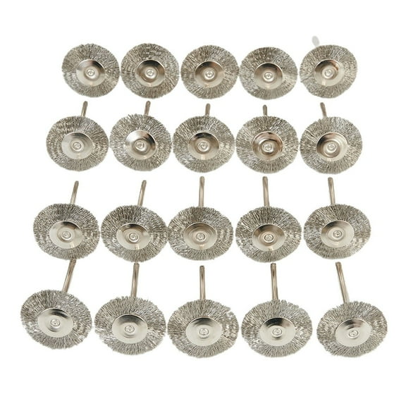20 Pcs Sets 25Mm Steel Wire Wheel Brushes For Mini Drill Rotary Tools Metal Rust Removal Polishing Accessories