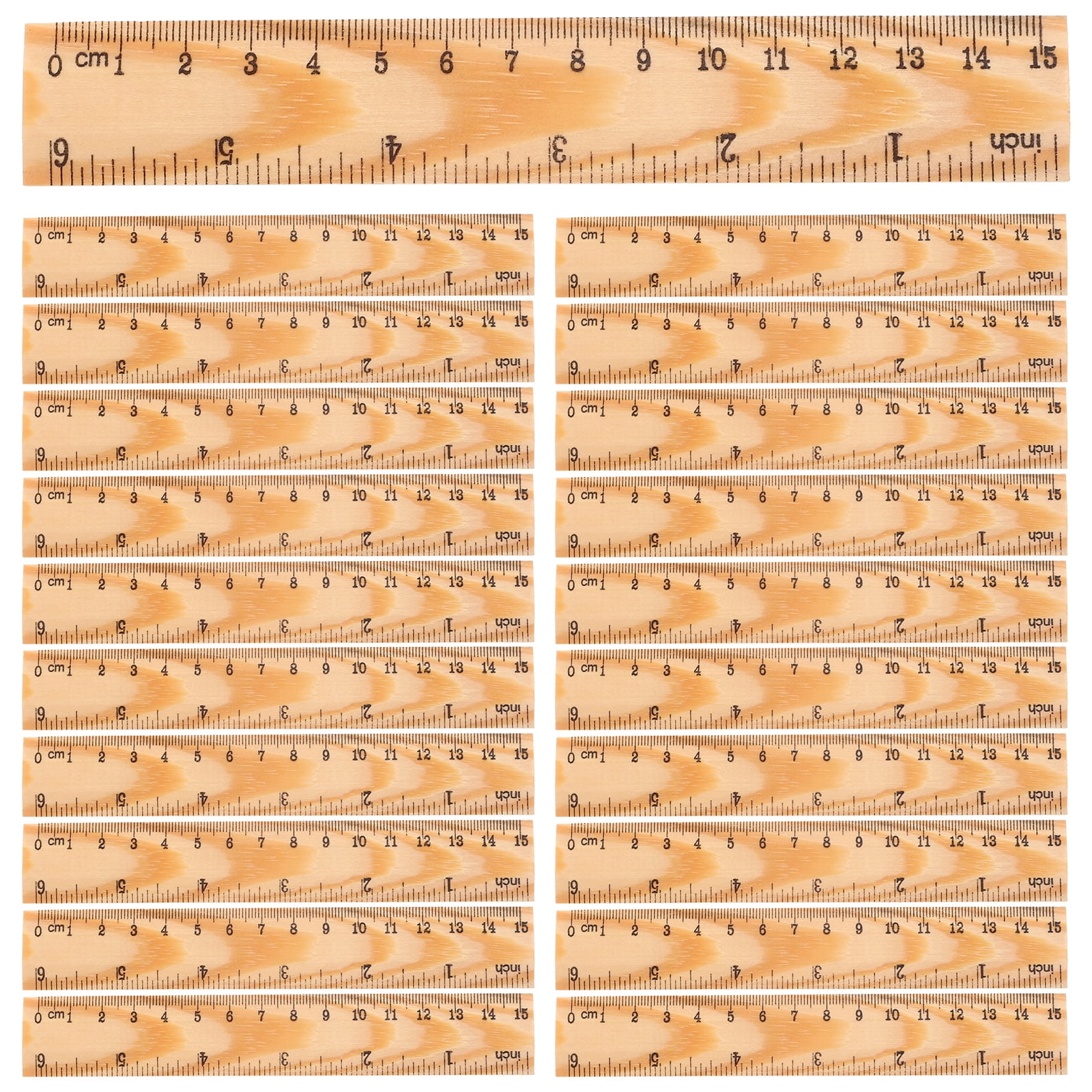 20 Pcs Sewing Ruler Wooden Classroom Accurate Scale Child Student ...