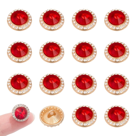 20 Pcs Shank Buttons Alloy Rhinestone Buttons for Sewing Shirts Dress Coat Sweater 0.47x0.34 inch FireBrickDIY