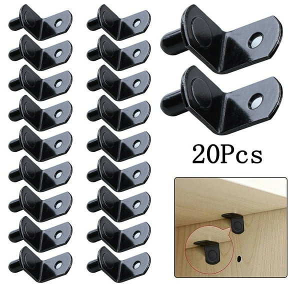 20 Pcs Shelf Support Pegs, 5mm L-Shaped Support,Cabinet Shelf Bracket Peg with Hole,for Kitchen Furniture Book Shelve