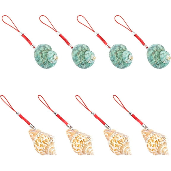 20 Pcs Shell Ornaments Seashell Hanging Decoration Natural Colorful Sea Shells with Rope for Home Decor Tree Hanging Ornaments Beach Theme Wedding Multi-color