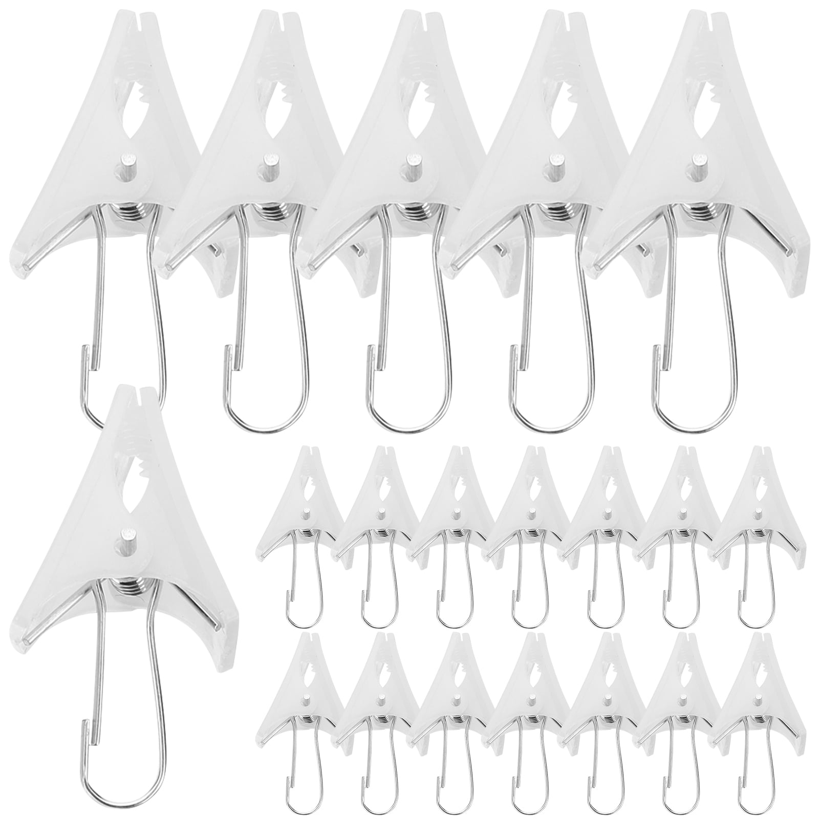 20 Pcs Shower Curtain Rings Plastic Clip Clothespins for Curtains Man