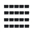 thumbnail image 1 of 20 Pcs Silicone USB Port Plug Dustproof Plug Stopper Protection Cap Black, 1 of 10