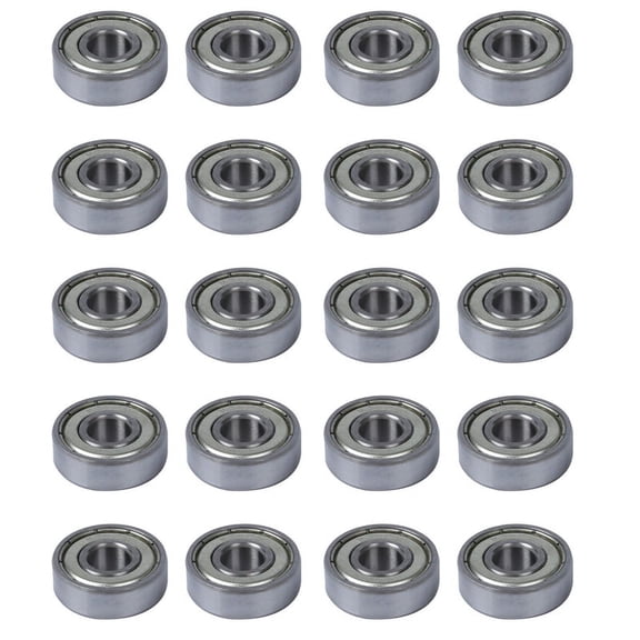 20 Pcs Single Shielded 608Z Miniature Deep Groove Bearings