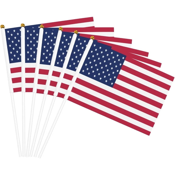 20 Pcs Small American Flags, 250th Anniversary USA Small Handheld Flag for Outside 4th of July Independence Day Patriotic Signs Hand Held Flags