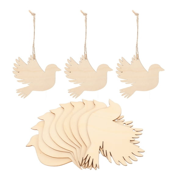 Charming Unfinished Wood Bird Cutouts for Hanging DIY Crafts Beige Color 20 Pieces