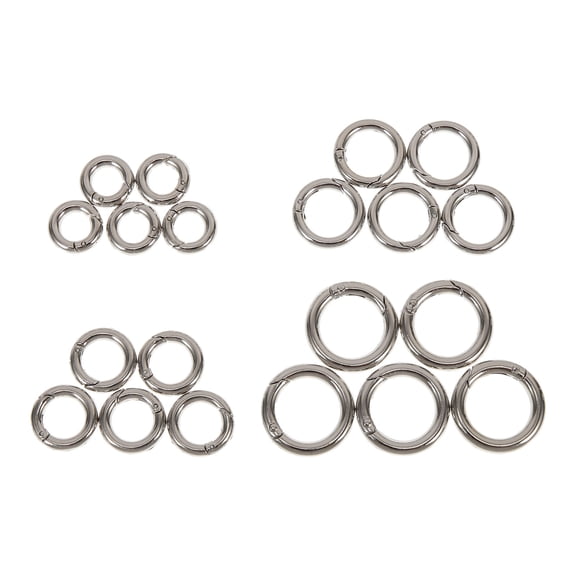 20 Pcs Small Carabiner Spring Hanging Ring Spring Rings 2.5x2.5cm Silver